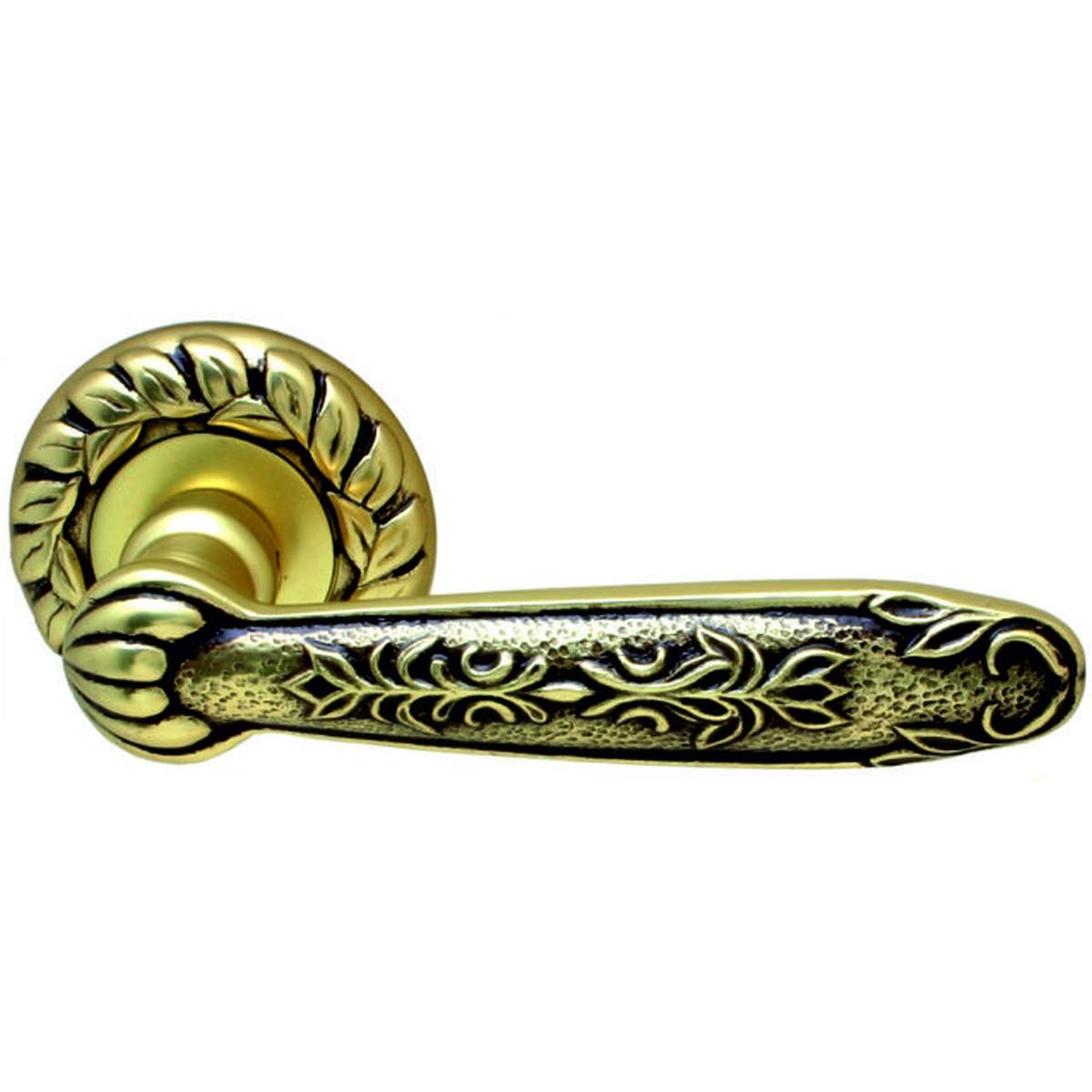 Дверная ручка на розетке 1045 Sapphire 60 мм старинная латунь + коричневый