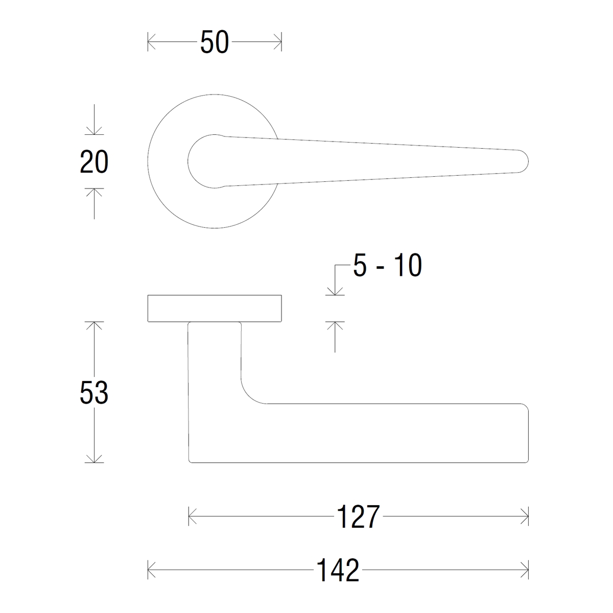 Дверная ручка на розетке 240R Time Полированный хром (50PVC)