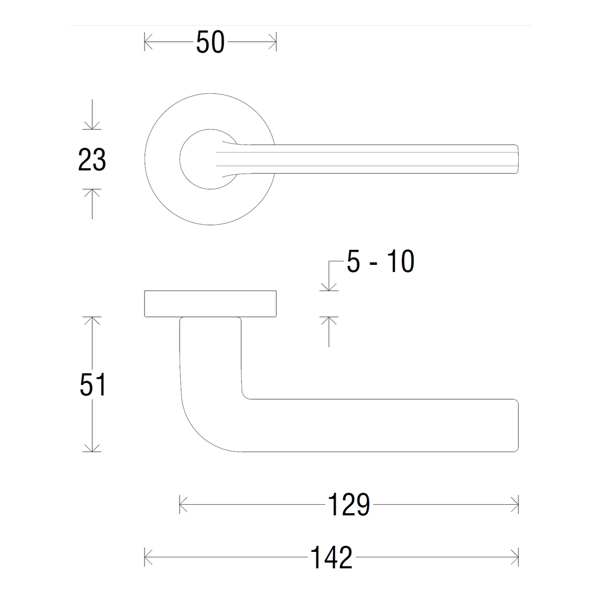 Дверная ручка на розетке 158R Milly2 Матовый хром/хром