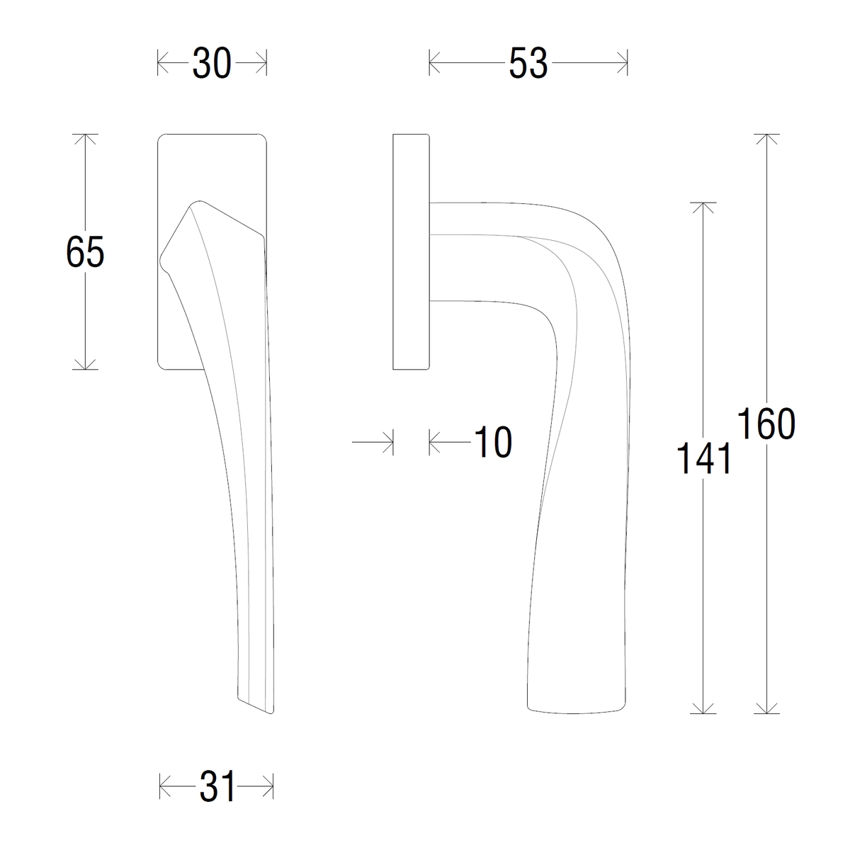 Оконная ручка A0278 Minerva Матовый хром