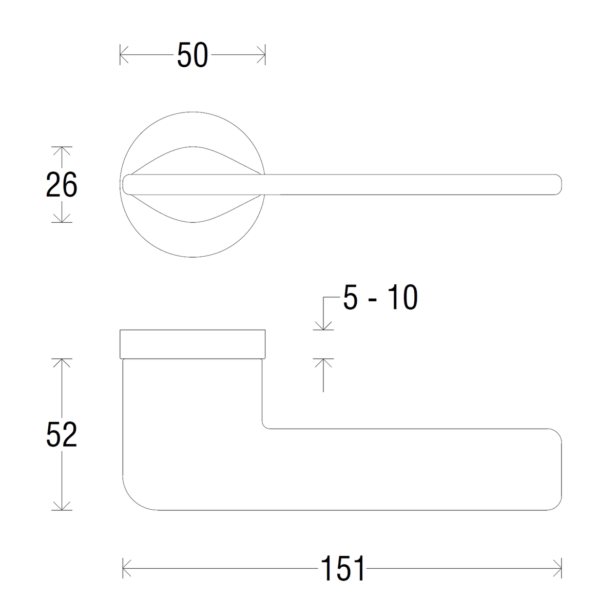Дверная ручка на круглой розетке 337R HORUS ПОЛИРОВАННЫЙ ХРОМ (FIXA)