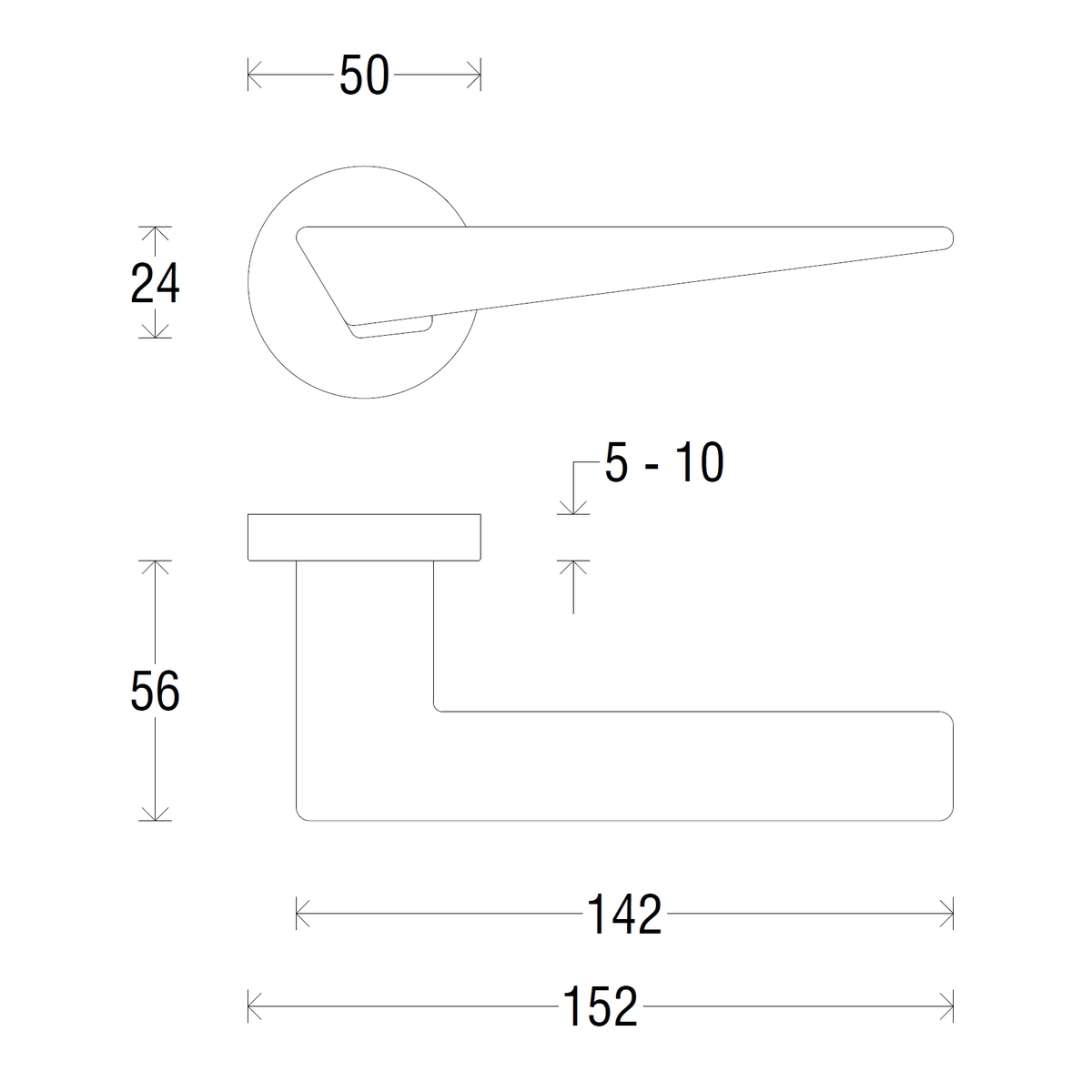 Дверная ручка на розетке 215R Naxos Матовый хром (FIXA)