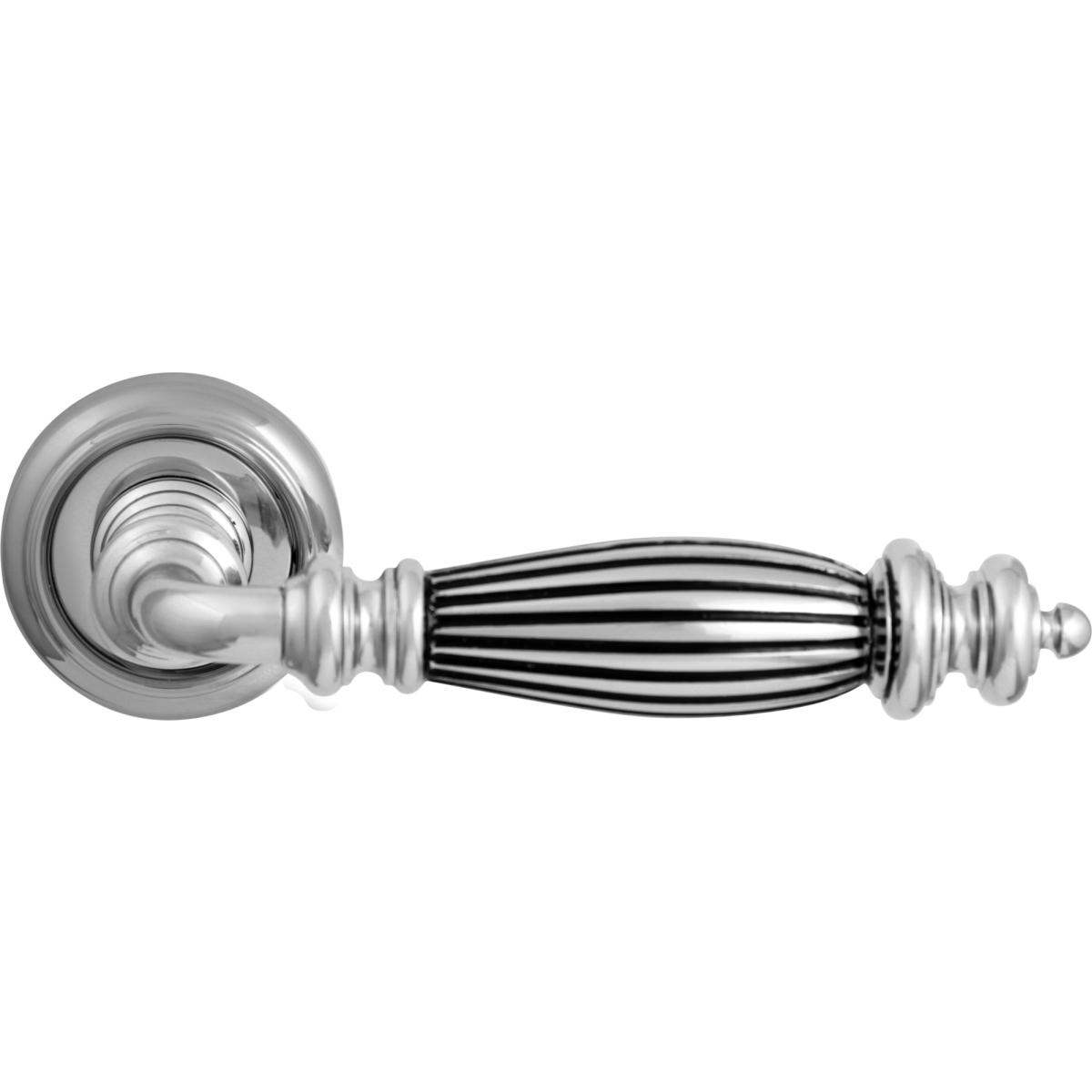 Дверная ручка на розетке 404 V Siena lines Серебро 925 + черный