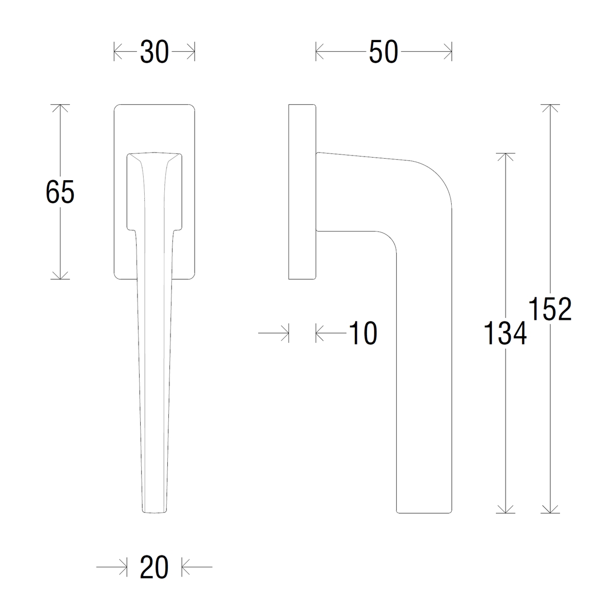 Оконная ручка A0512 London матовый хром