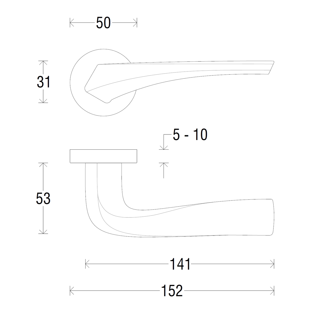 Дверная ручка на розетке 278R Minerva Полированный хром (FIXA)