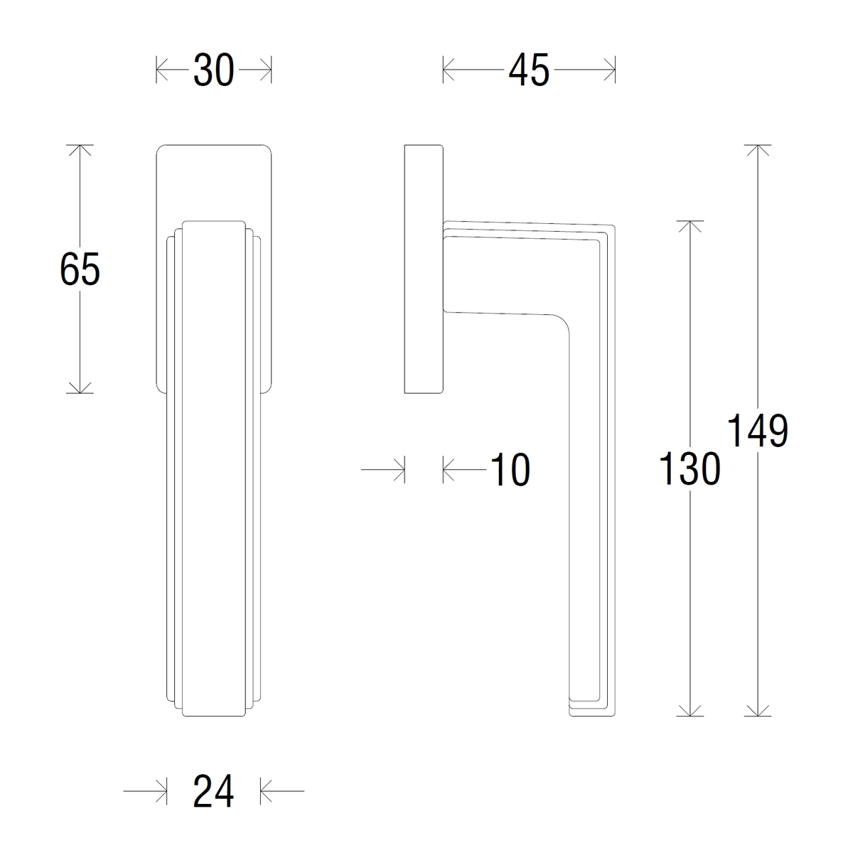 Оконная ручка A0293 Alila Полированный хром
