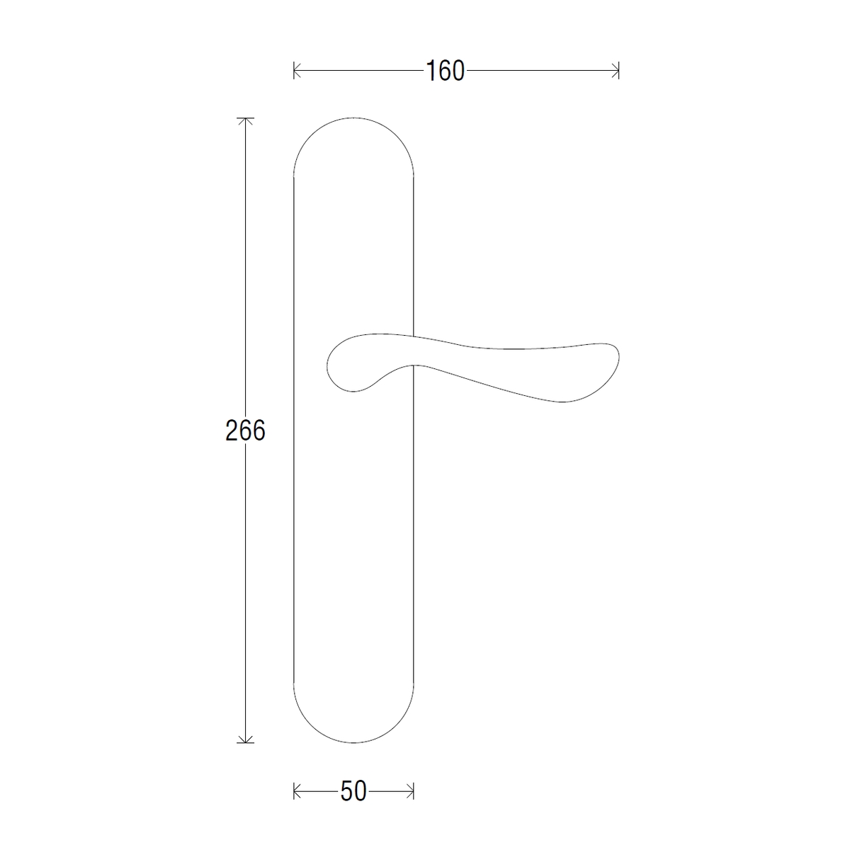 Дверная ручка на пластине 217/P35 RAT PASS THEMIS ПОЛИРОВАННЫЙ ХРОМ