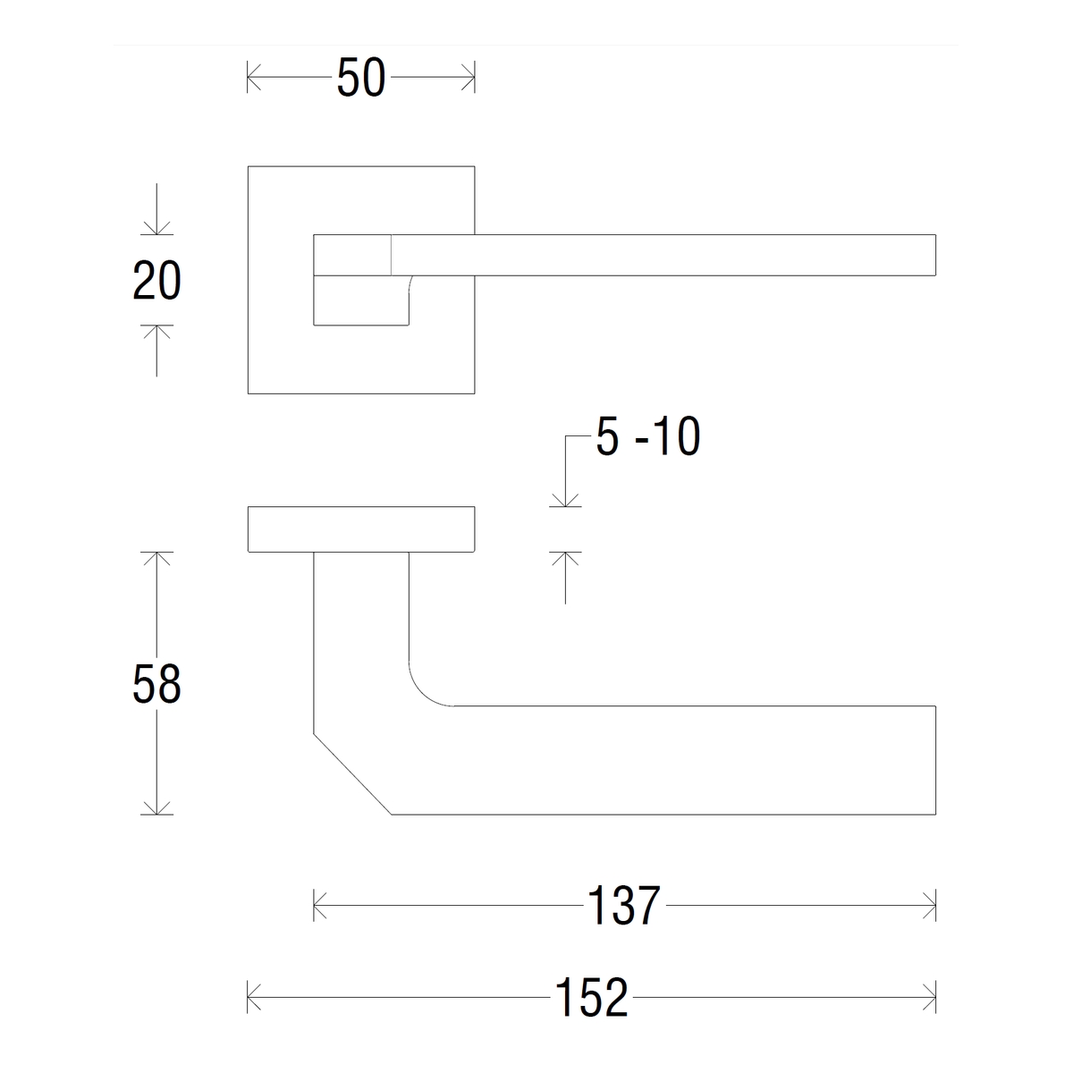 Дверная ручка на розетке 184K Alice Черный матовый (FIXA)