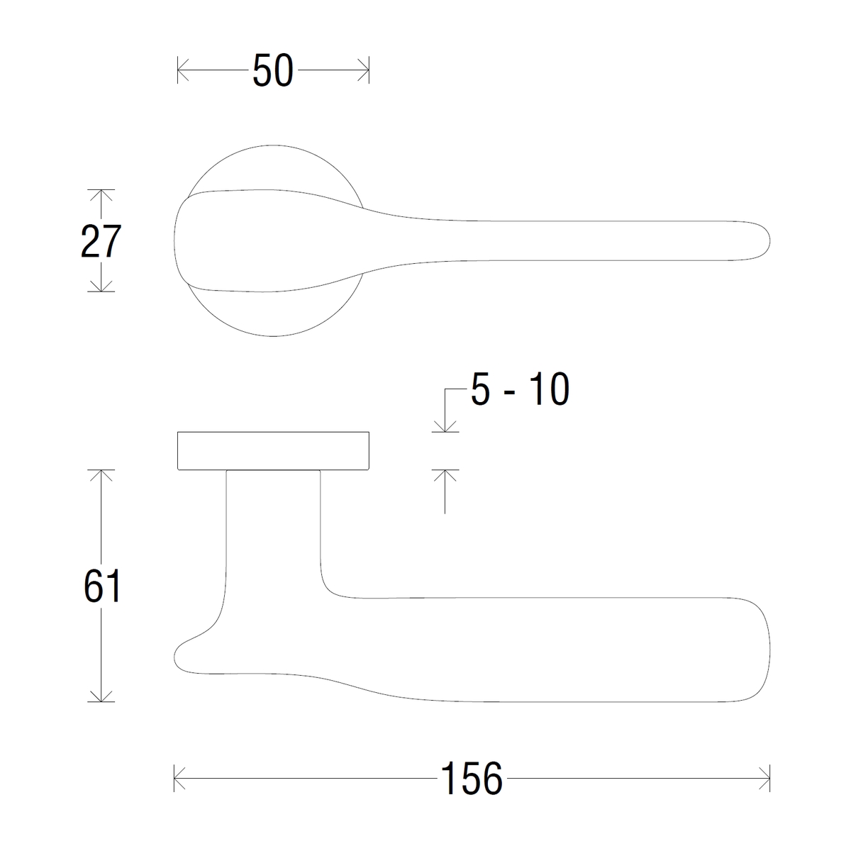 Дверная ручка на розетке 495R Galaxy Полированный хром (FIXA)