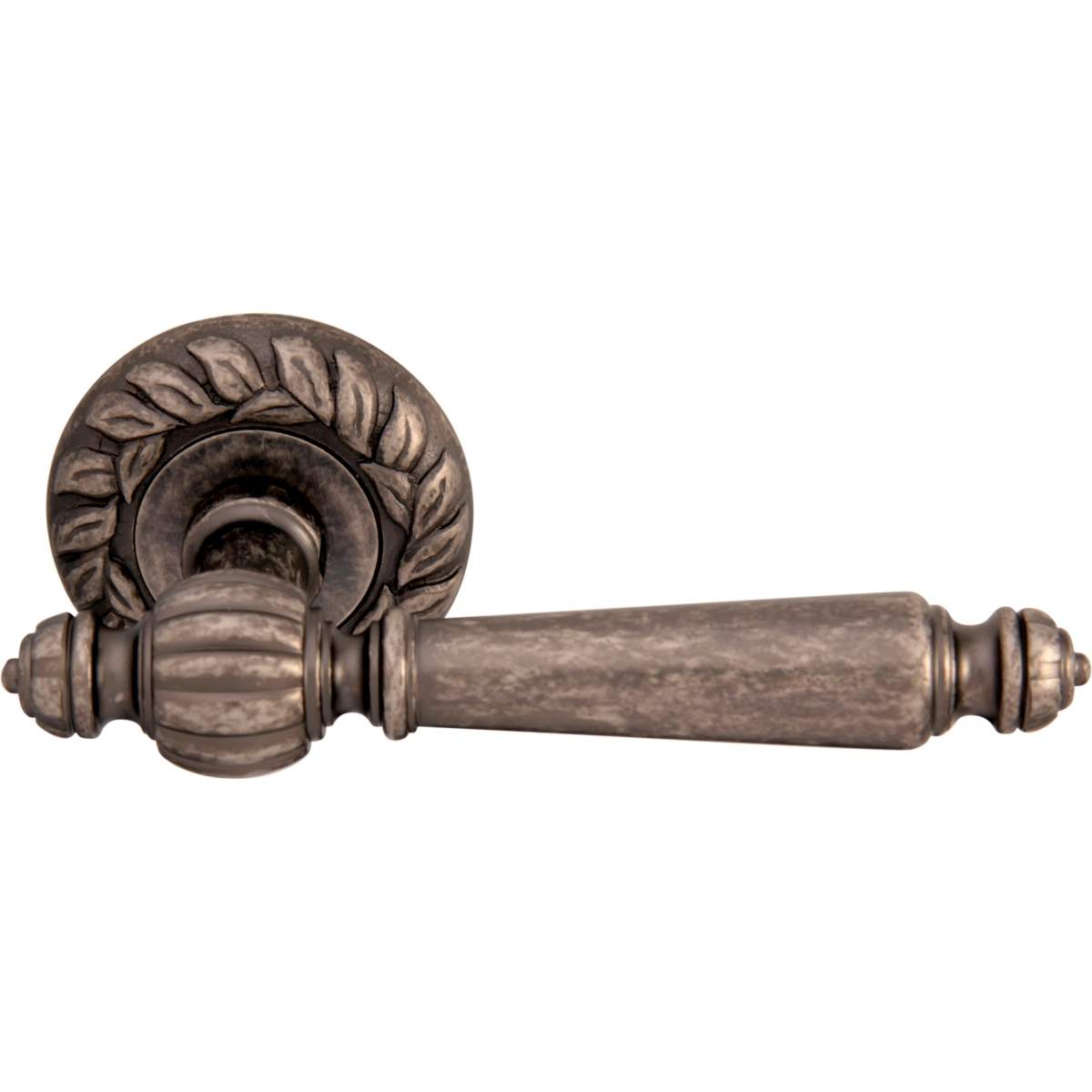 Дверная ручка на розетке 235 60 мм Mirella Античное серебро