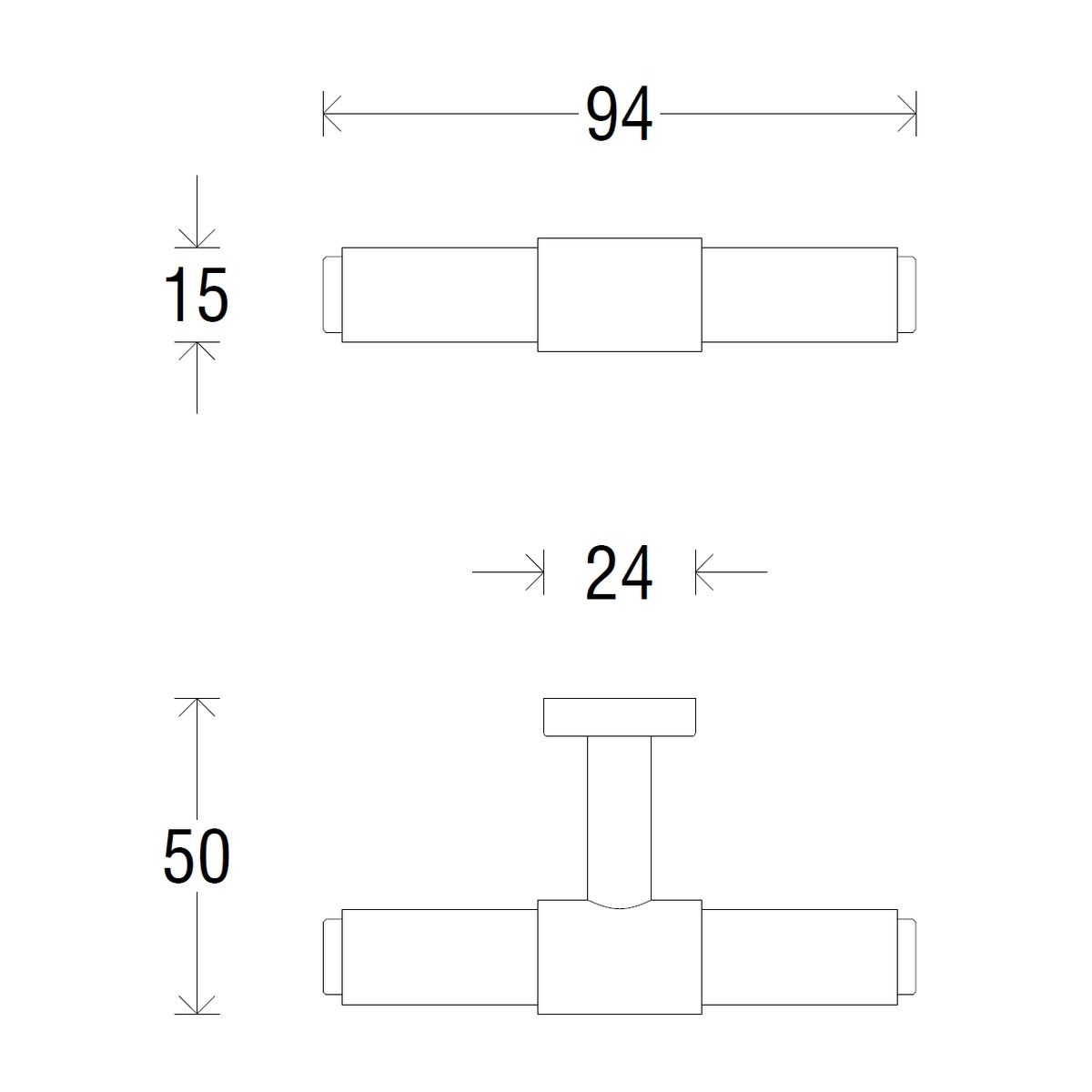 Мебельная ручка-кноб PM10 "Т" VIVA МАТОВЫЙ ХРОМ/ХРОМ