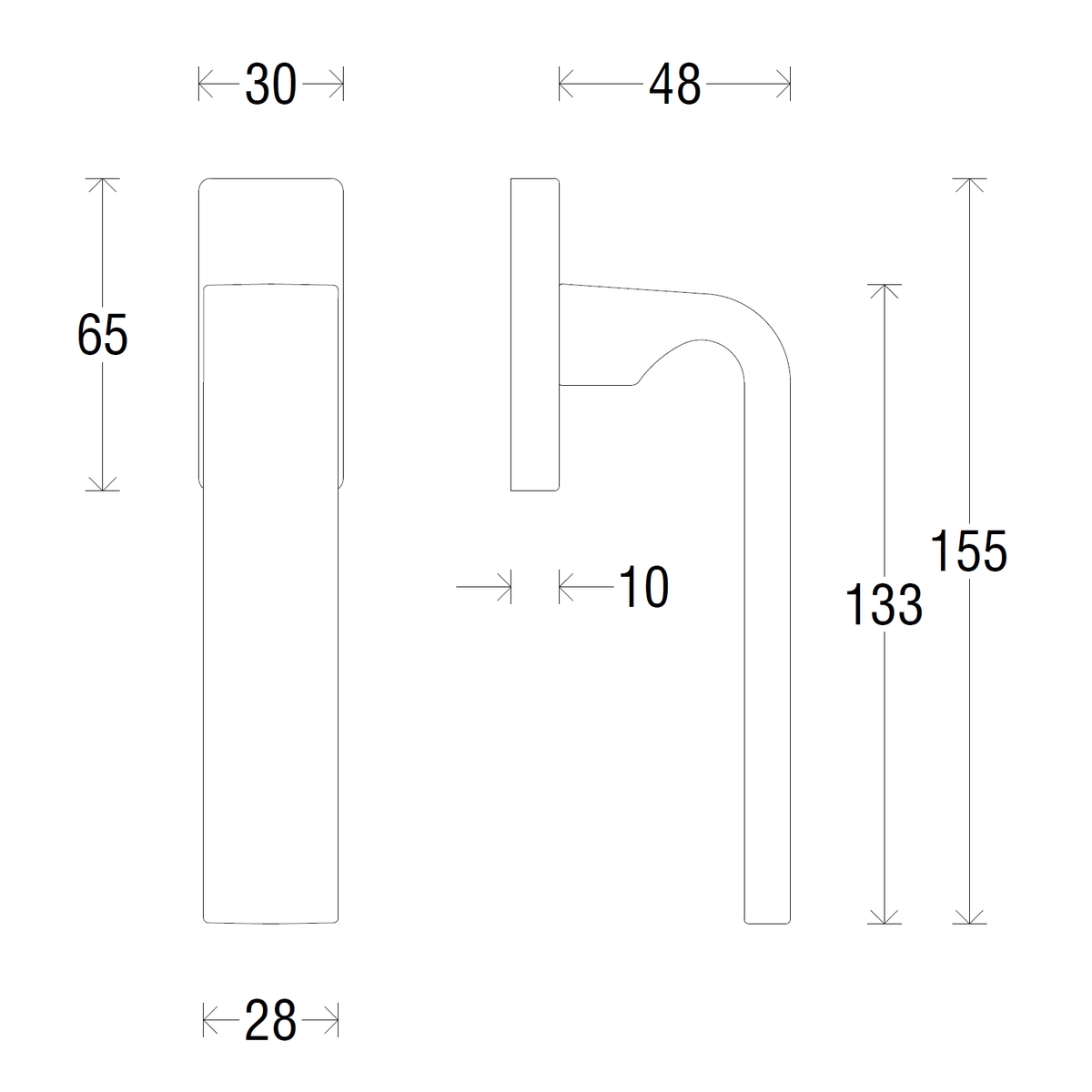 Оконная ручка А0413 Monza черный матовый