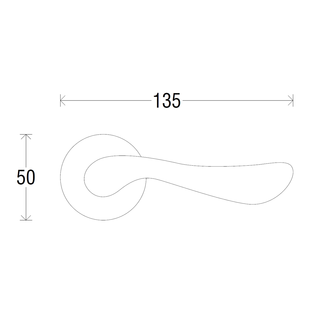 Дверная ручка на розетке 283 P Carlo Матовый хром/хром