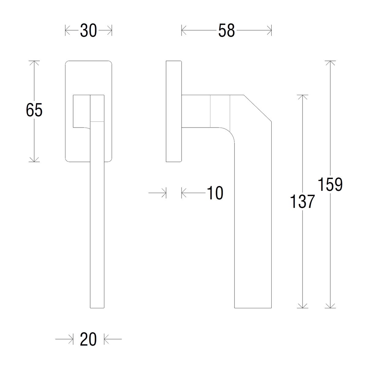 Оконная ручка A0184 ALICE МАТОВЫЙ ХРОМ (R)
