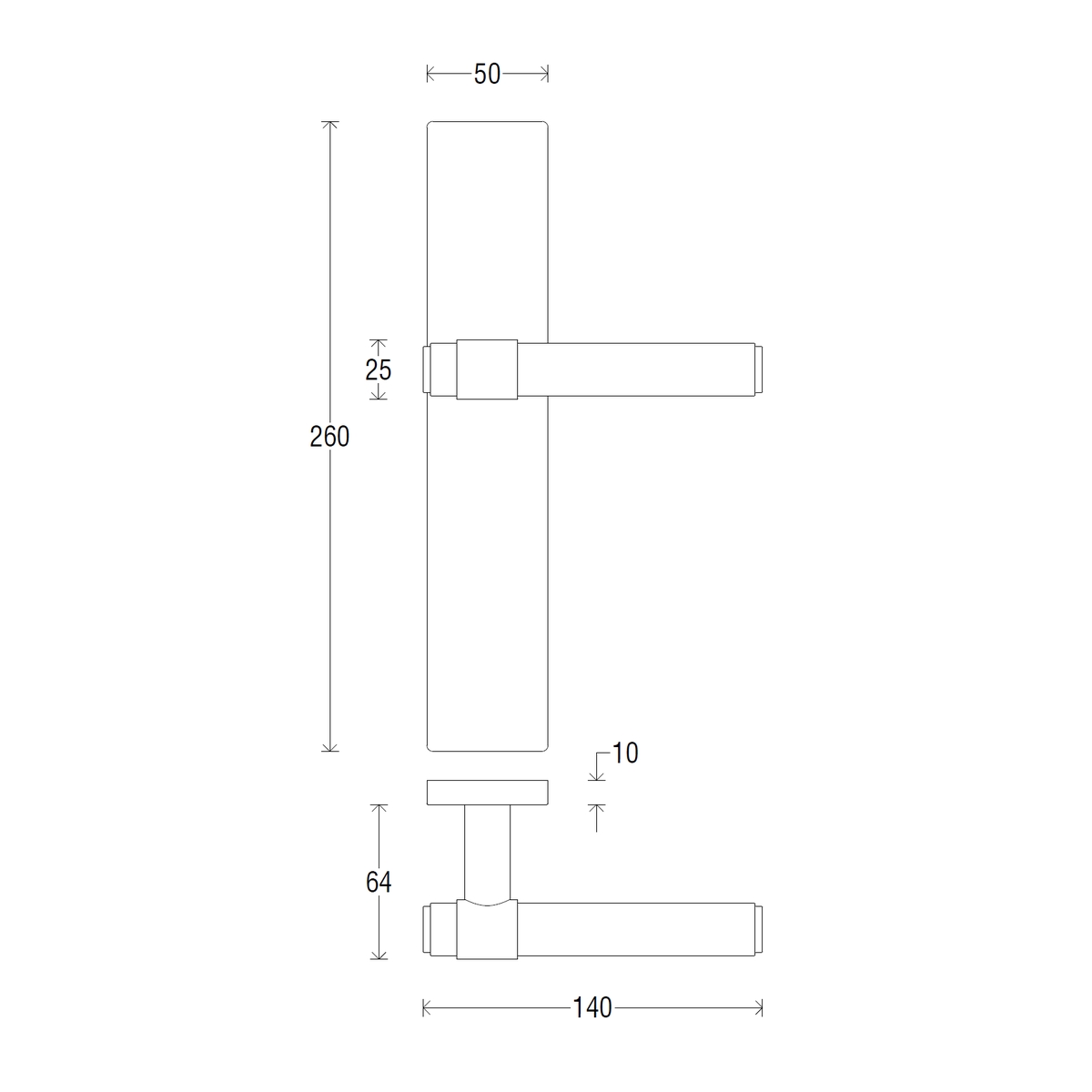 Дверная ручка на пластине 333/P06 PASS VIVA матовый хром