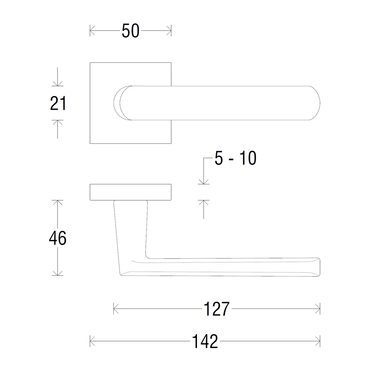 Дверная ручка на розетке 212K Solis Полированный хром