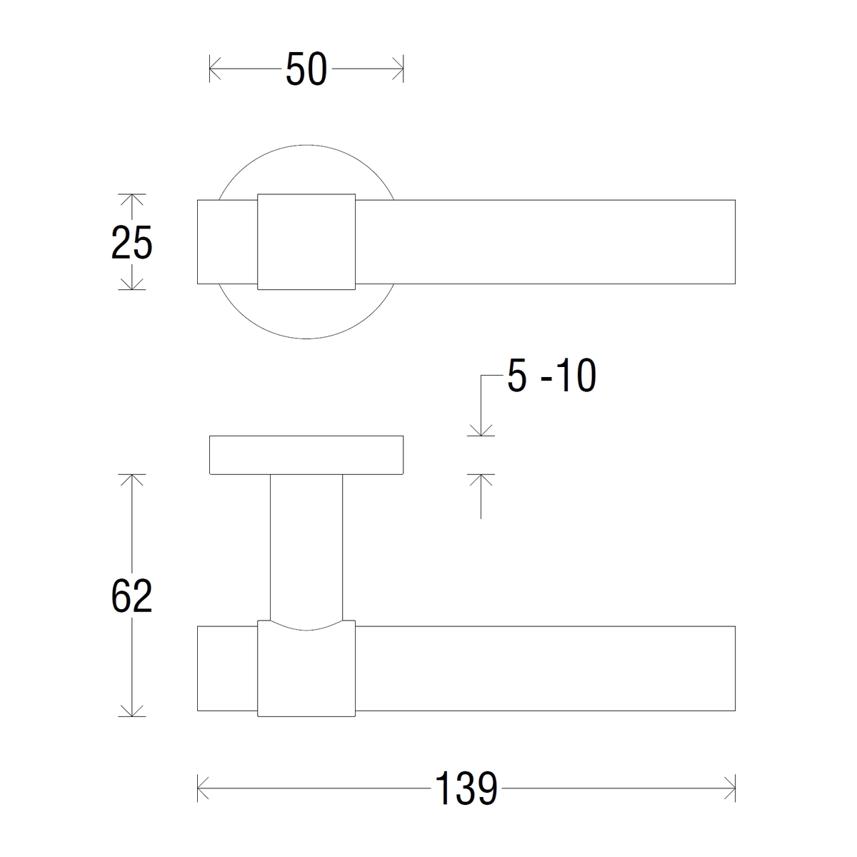FORME Дверная ручка на круглой розетке 334 ALYA матовая бронза (FIXA)