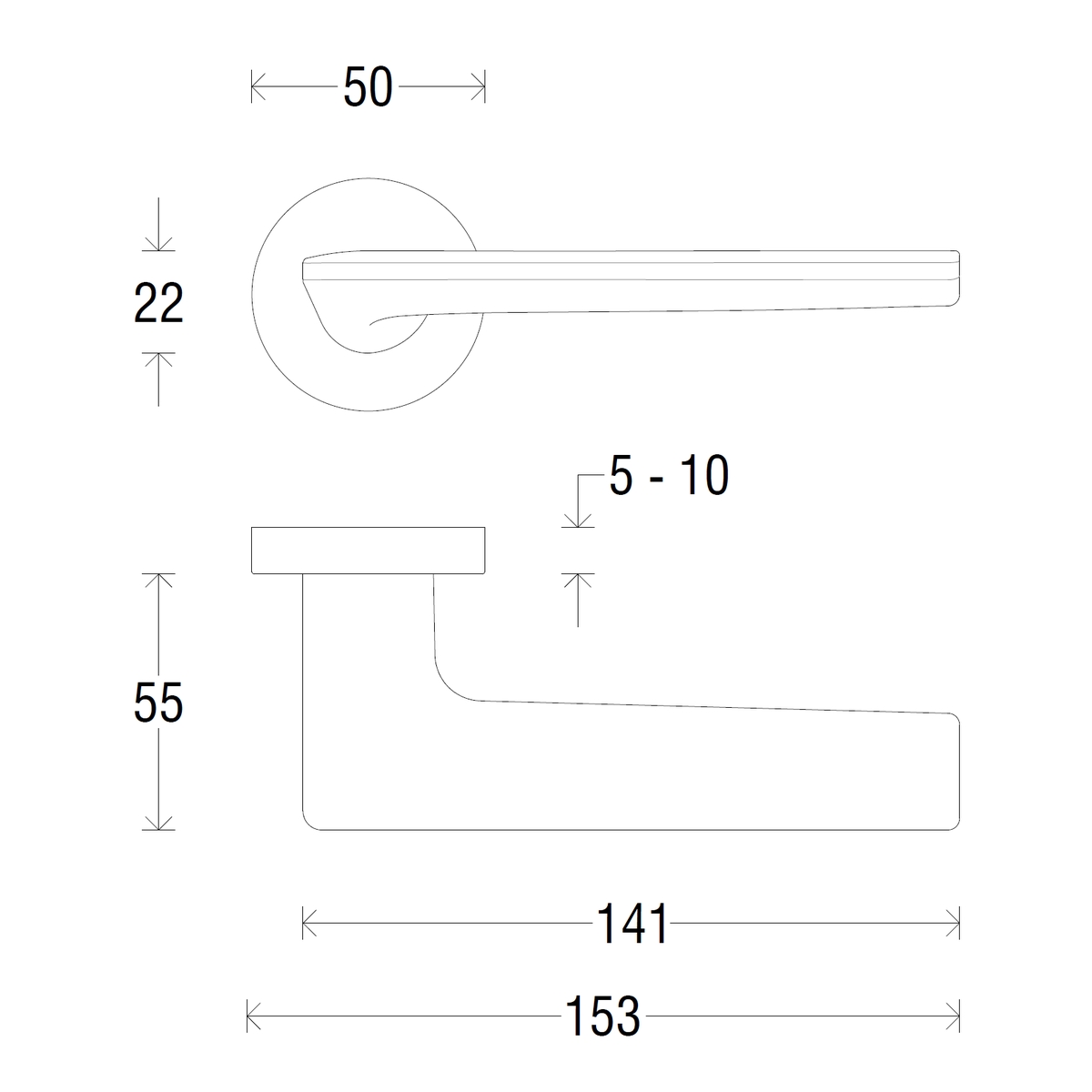 Дверная ручка на розетке 422R Boston Матовый хром (FIXA)