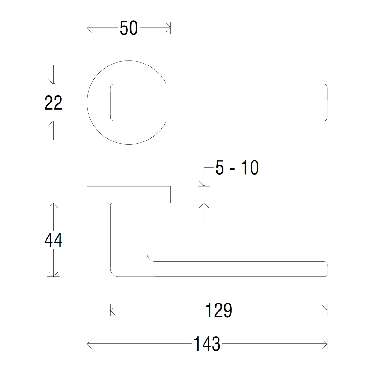 Дверная ручка на розетке 254R Asti Полированный хром (FIXA)