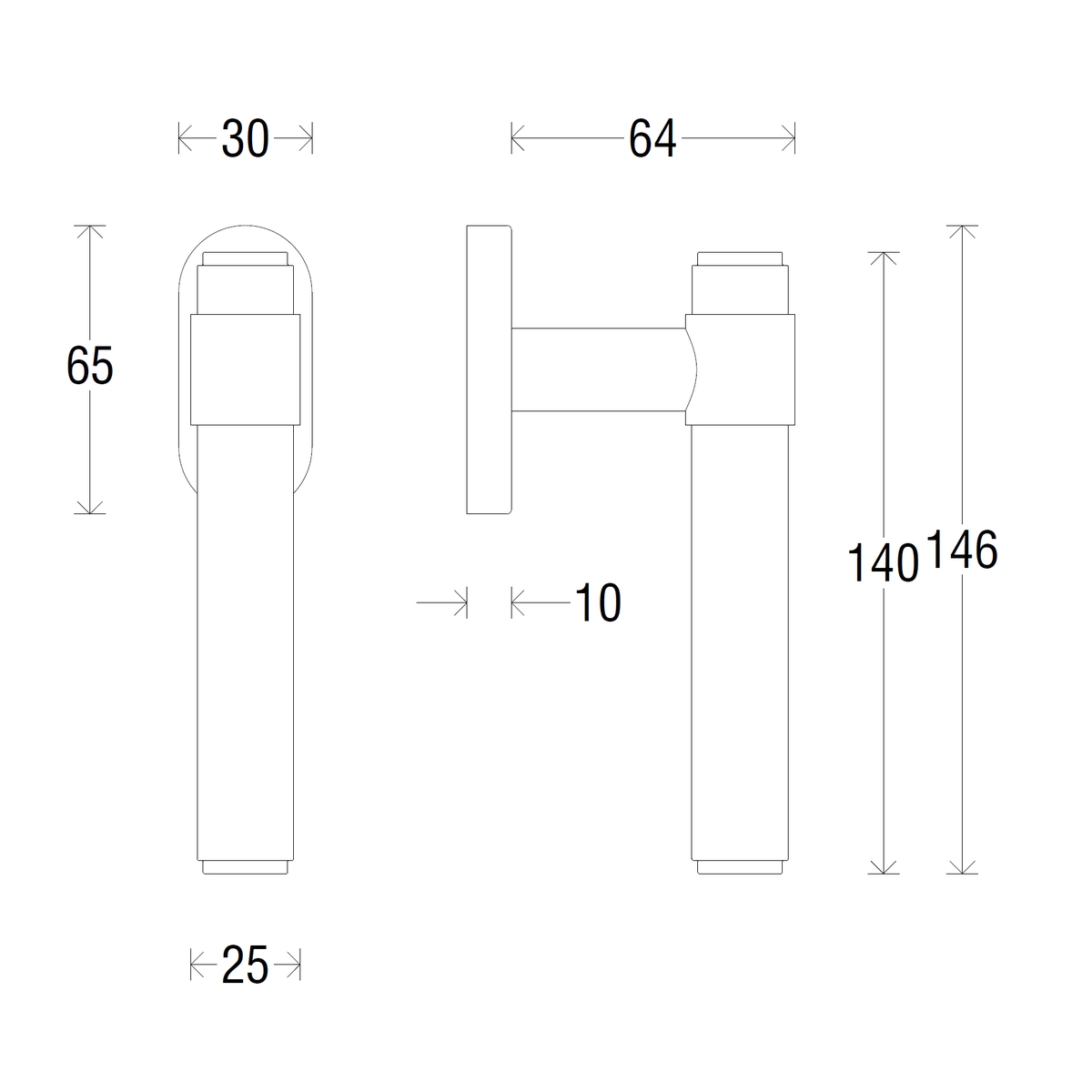 FORME Оконная ручка 333 VIVA Матовый хром/хром