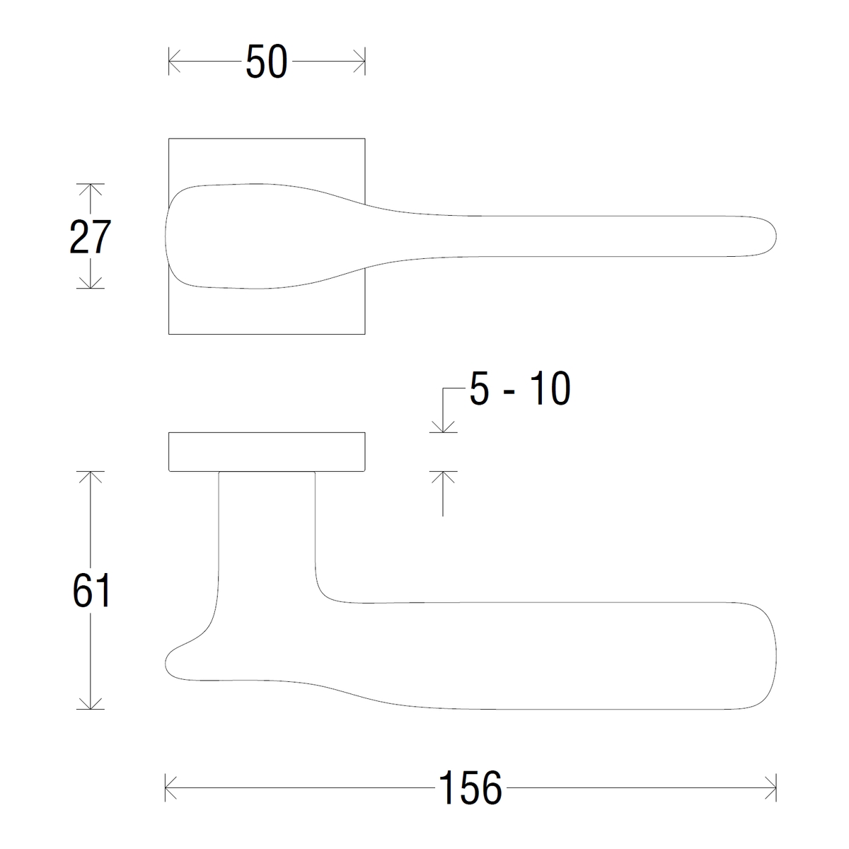 Дверная ручка на розетке 495К Galaxy Черный (FIXA)