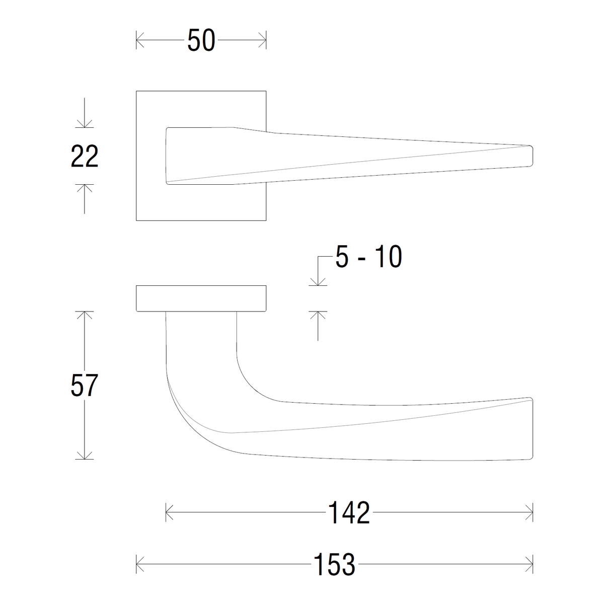 Дверная ручка на квадратной розетке 338 Idea черный матовый (FIXA)